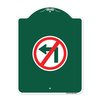 Signmission Designer Series No Left Turn Graphic Only, Green & White Aluminum Sign, 18" x 24", GW-1824-23844 A-DES-GW-1824-23844